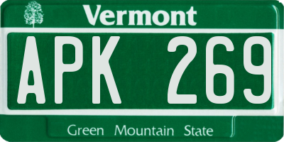VT license plate APK269