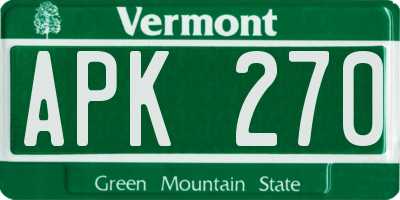 VT license plate APK270