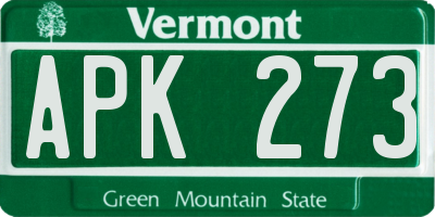 VT license plate APK273