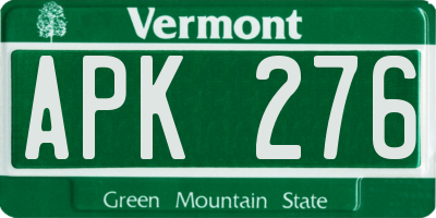 VT license plate APK276