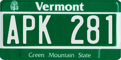 VT license plate APK281