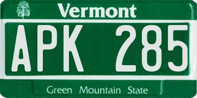 VT license plate APK285