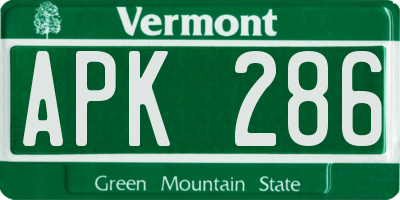 VT license plate APK286