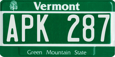 VT license plate APK287