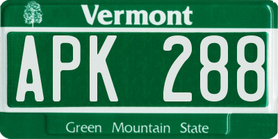 VT license plate APK288