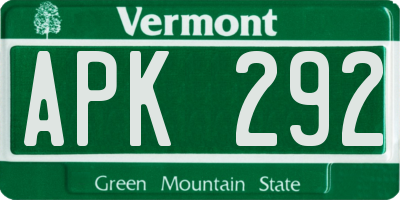 VT license plate APK292