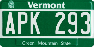 VT license plate APK293