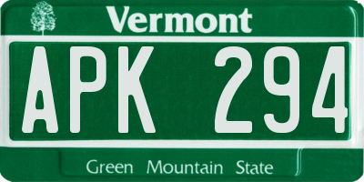 VT license plate APK294