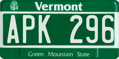 VT license plate APK296