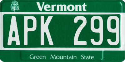 VT license plate APK299