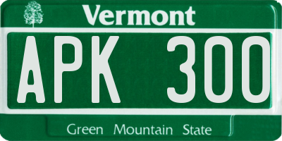 VT license plate APK300