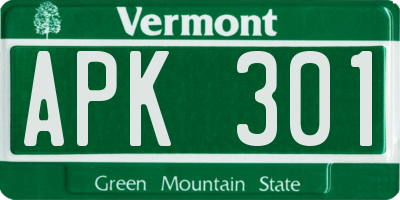 VT license plate APK301