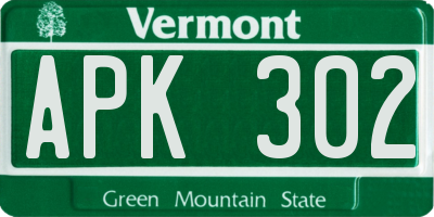 VT license plate APK302