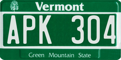 VT license plate APK304