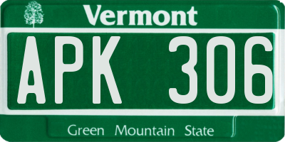 VT license plate APK306