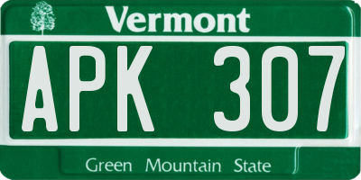 VT license plate APK307