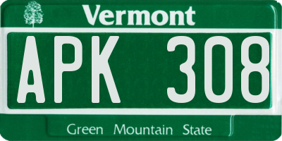 VT license plate APK308