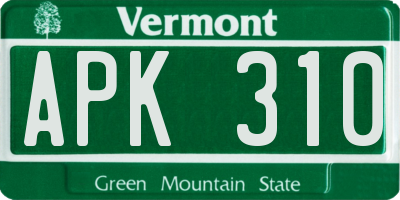 VT license plate APK310