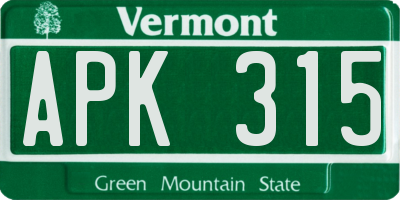 VT license plate APK315