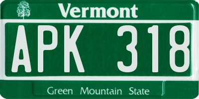 VT license plate APK318