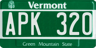 VT license plate APK320