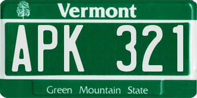 VT license plate APK321