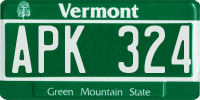 VT license plate APK324
