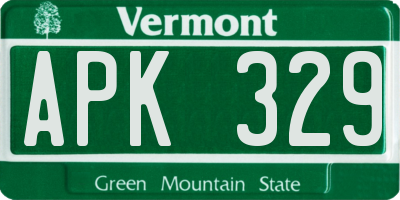 VT license plate APK329