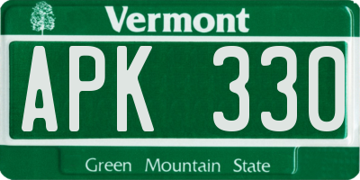 VT license plate APK330
