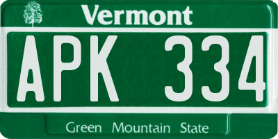 VT license plate APK334