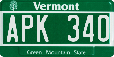 VT license plate APK340
