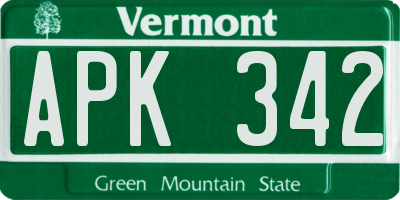 VT license plate APK342