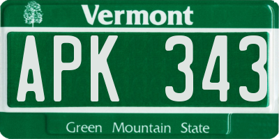 VT license plate APK343