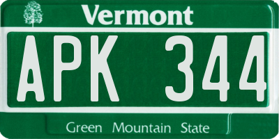 VT license plate APK344