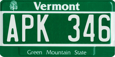 VT license plate APK346