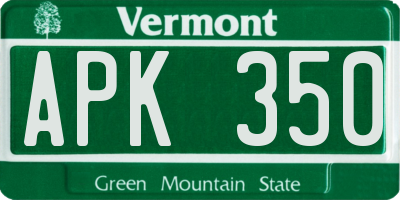 VT license plate APK350