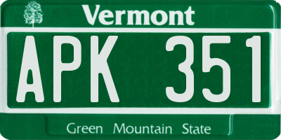 VT license plate APK351