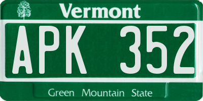 VT license plate APK352