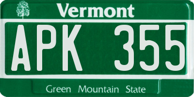 VT license plate APK355