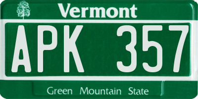 VT license plate APK357