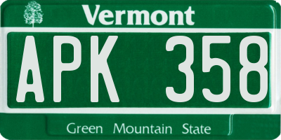 VT license plate APK358