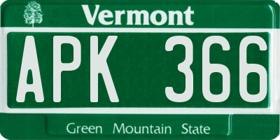 VT license plate APK366