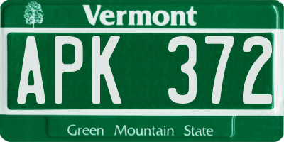 VT license plate APK372