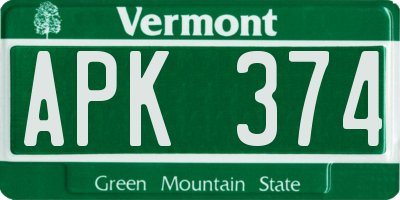 VT license plate APK374