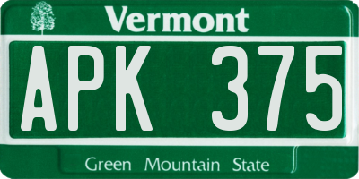 VT license plate APK375
