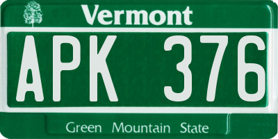 VT license plate APK376