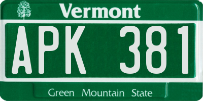 VT license plate APK381