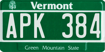 VT license plate APK384