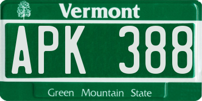 VT license plate APK388
