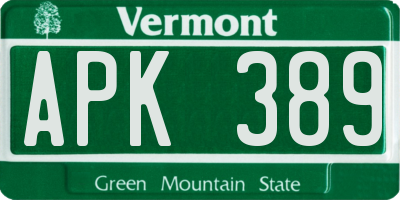 VT license plate APK389